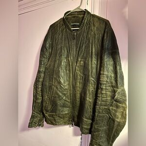 John Varvatos VERY RARE Moto Jacket 100% Linen Size 56